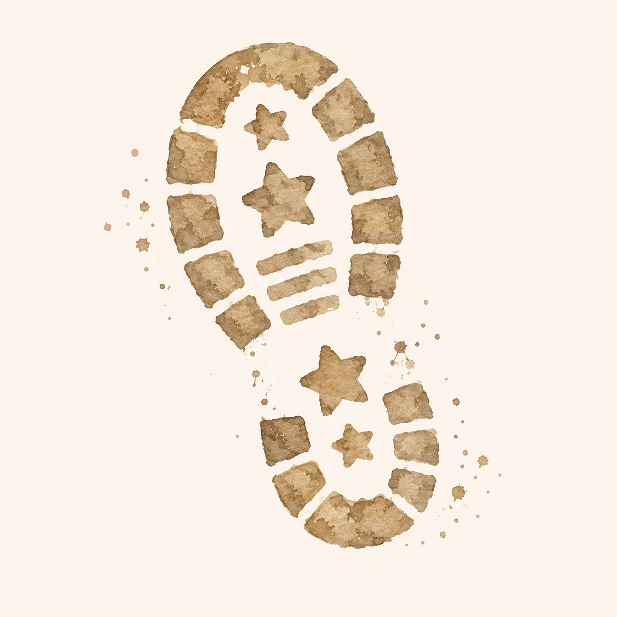 Child's boot print